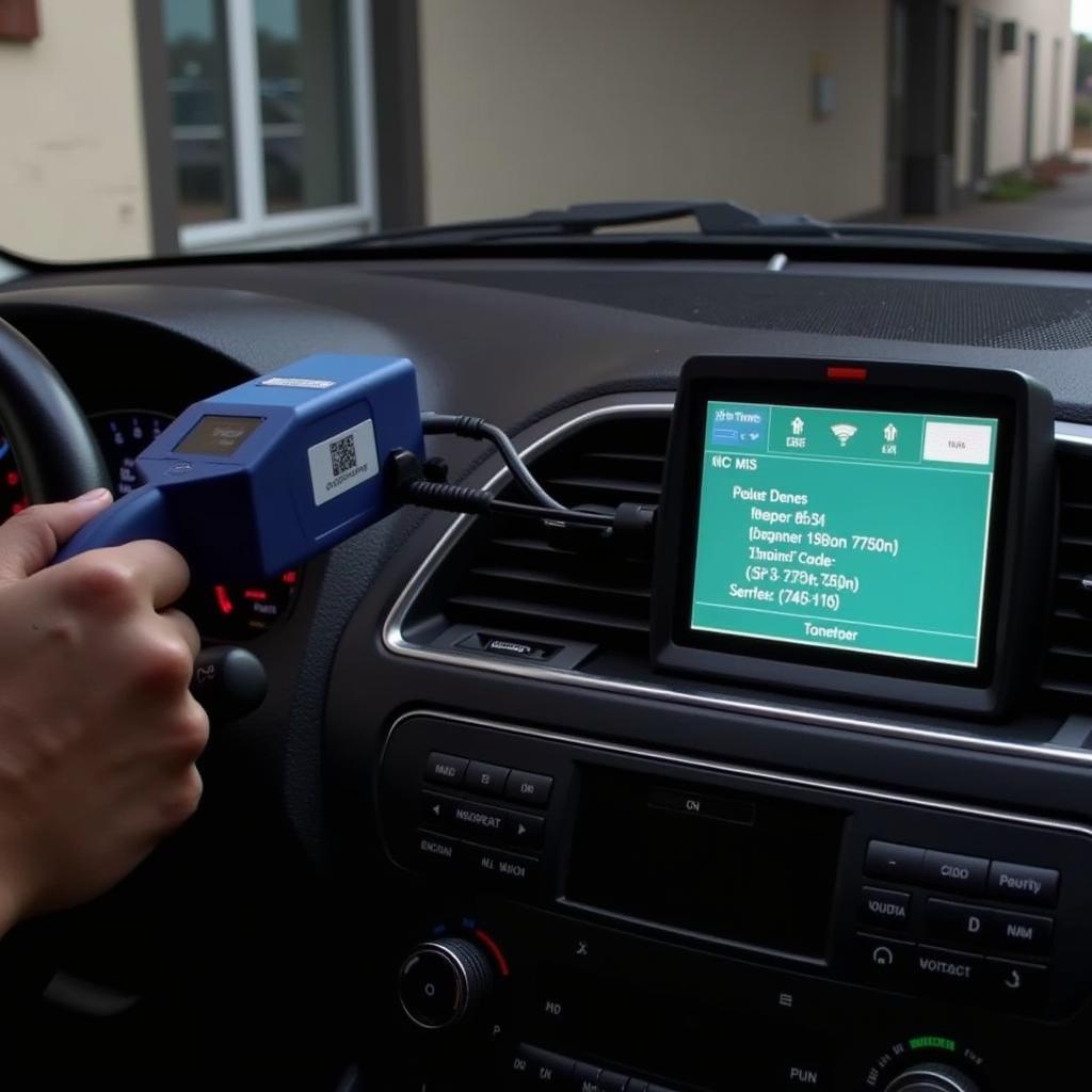 OBD-II Scanner Reading Diagnostic Trouble Codes