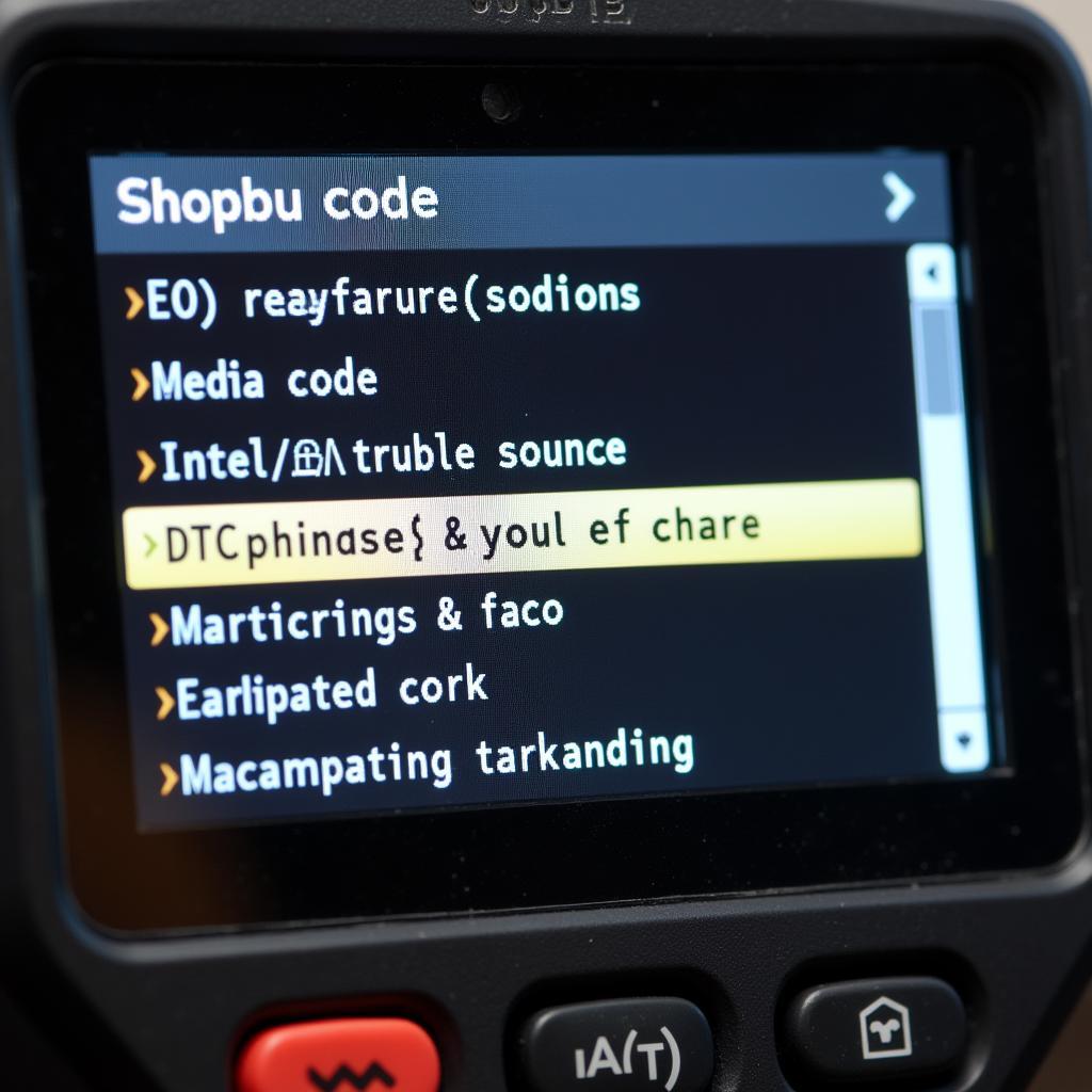 OBD-II Scanner Displaying DTC