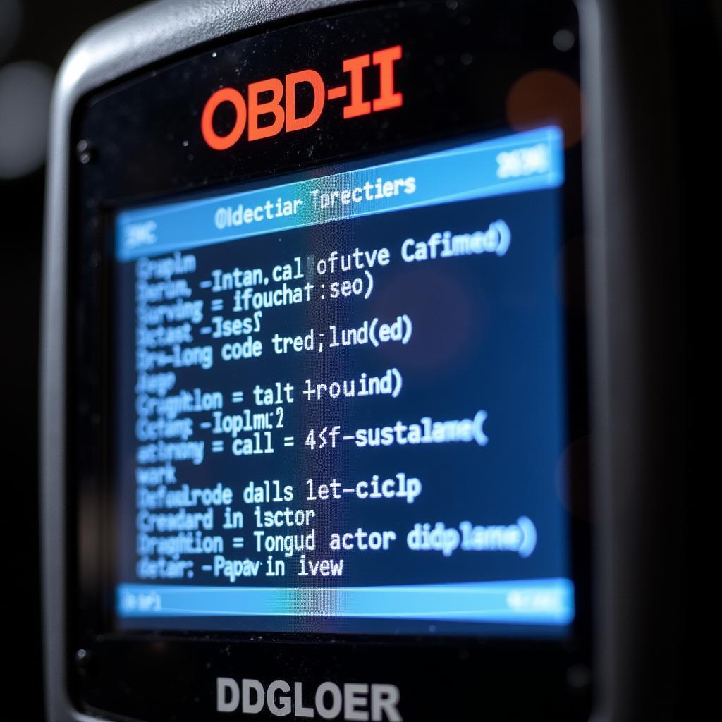 OBD Scanner Displaying Trouble Codes