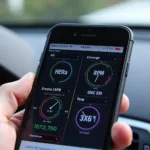 OBD2 App Interface Displaying Real-time Engine Data