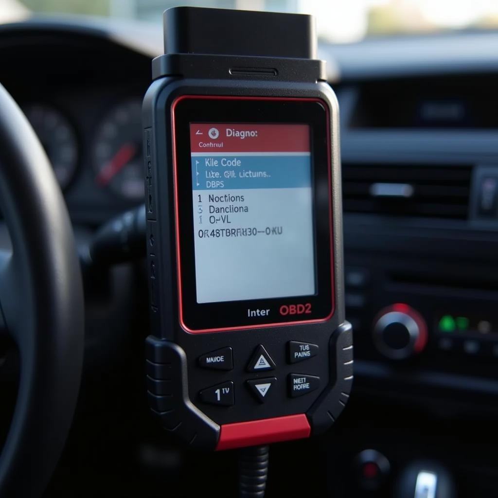 OBD2 Code Reader Displaying Error Codes