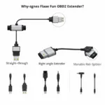 Types of OBD2 Extenders: Straight, Right Angle, and Splitter