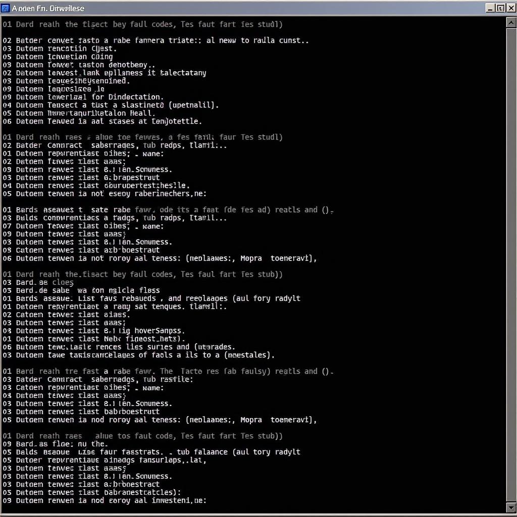 OBD2 Fault Code List