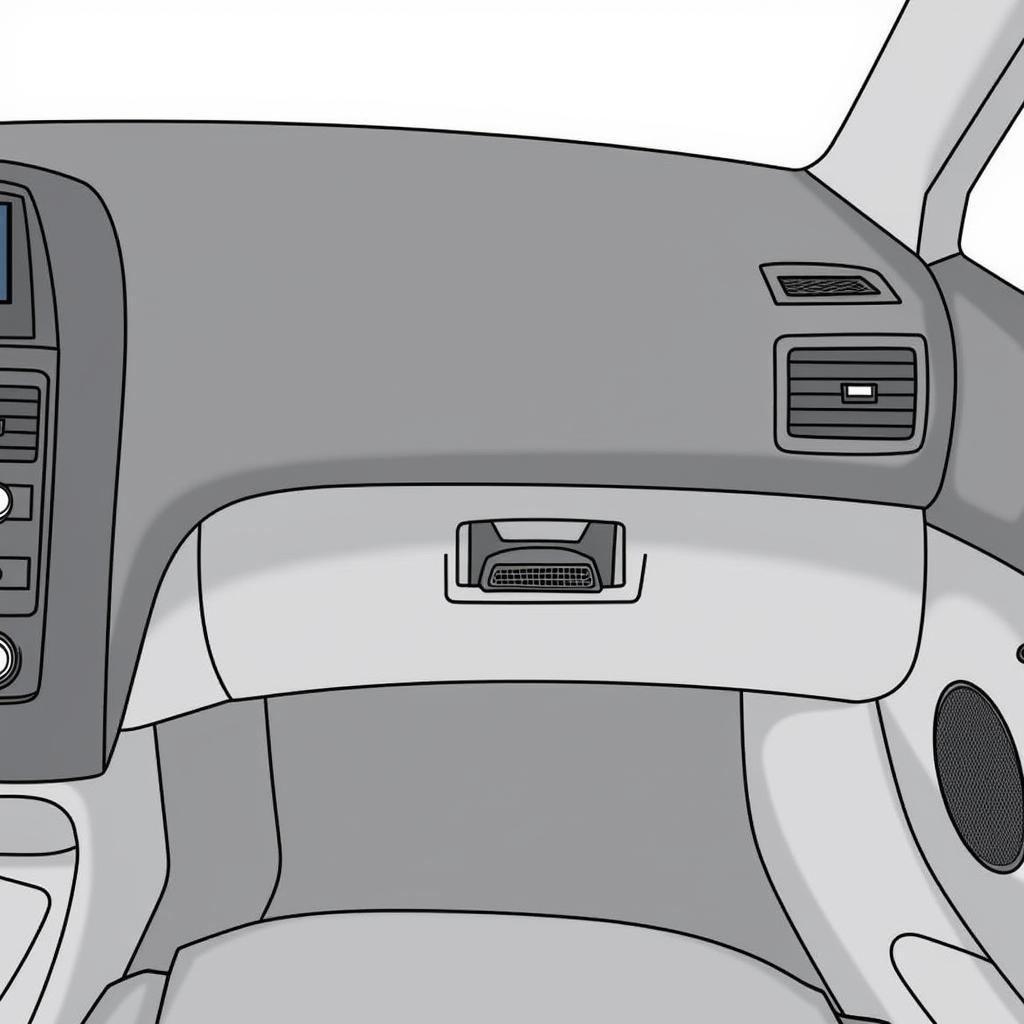 Close-up view of an OBD-II port in a car.