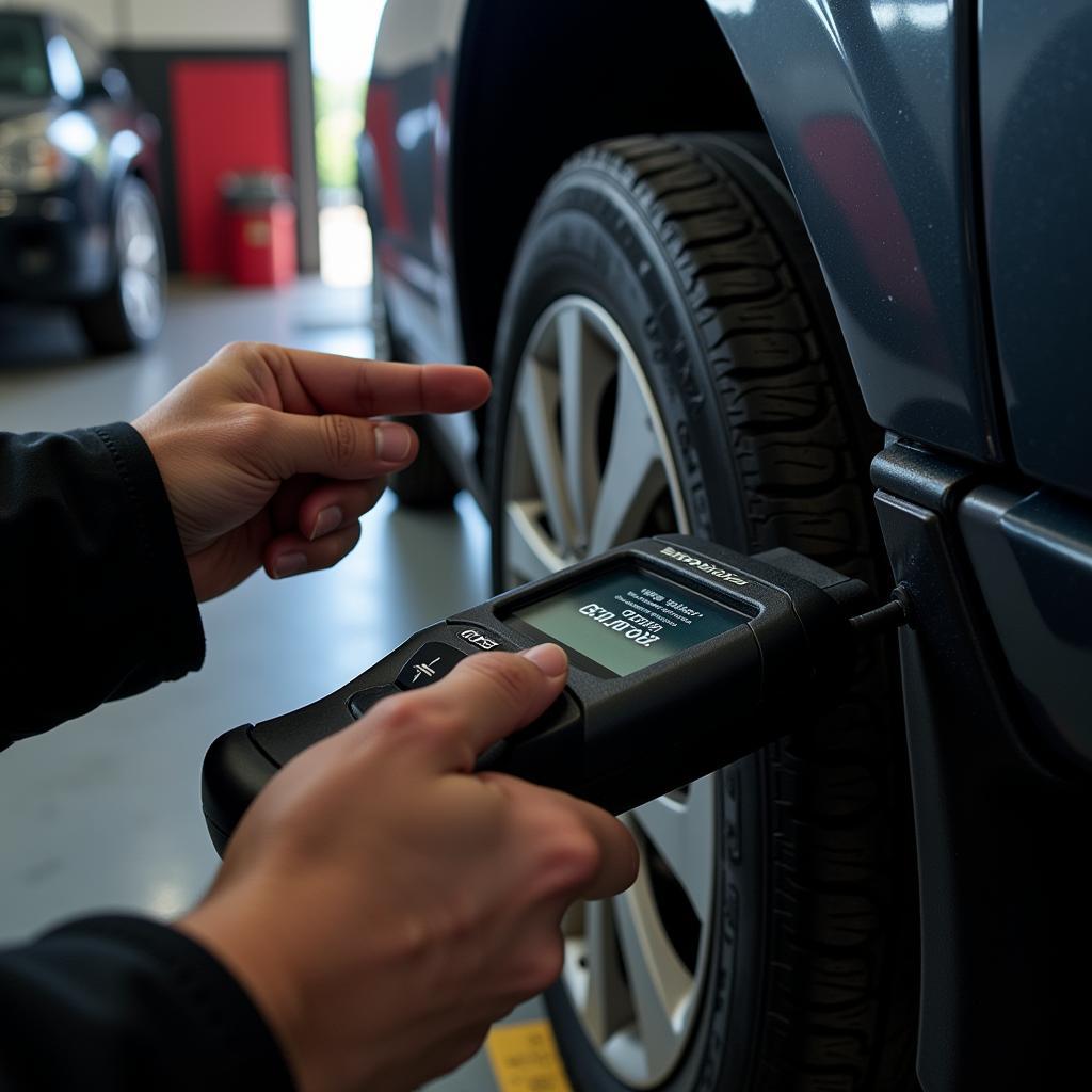 Mechanic Connecting OBD2 Scanner to Vehicle in Birmingham