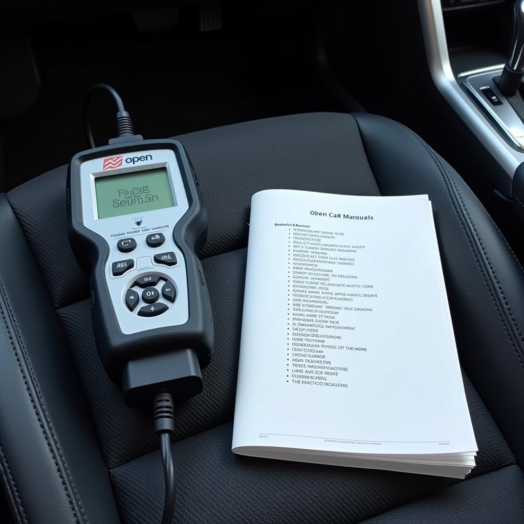 Car diagnostic tools: OBD2 scanner and car manual