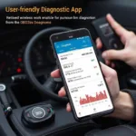 Smartphone displaying car diagnostic information from an OBD2 scanner app