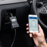 OBD2 scanner connected to a smartphone