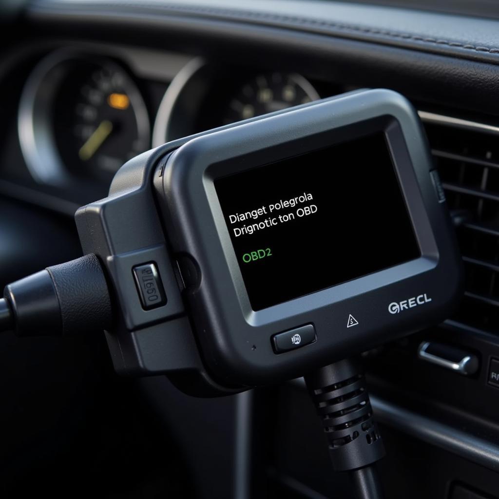 Car with OBD2 Scanner Connected