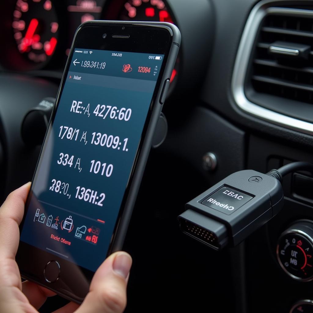 OBD2 Scanner Connected to Smartphone