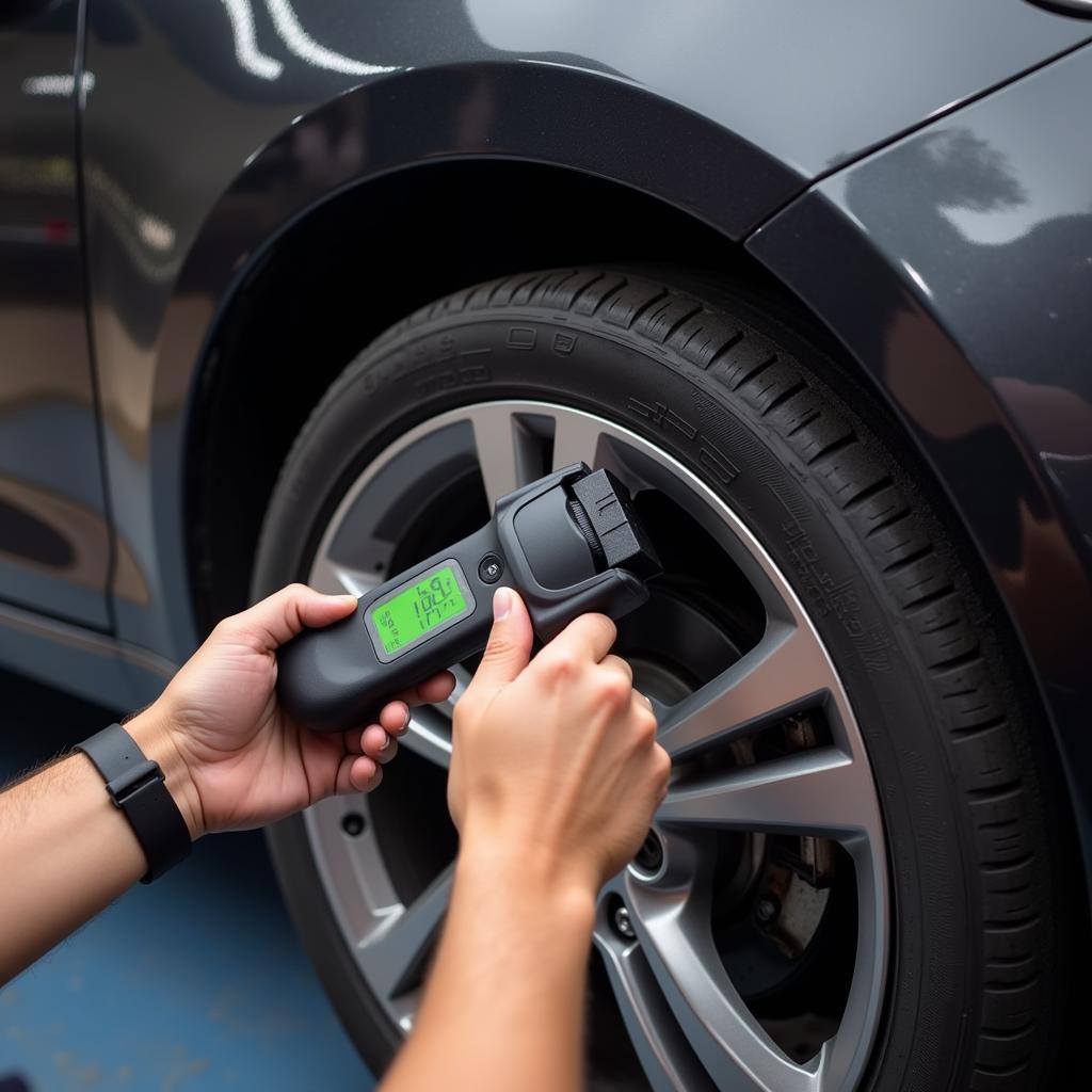 Mechanic Using an OBD2 Scanner