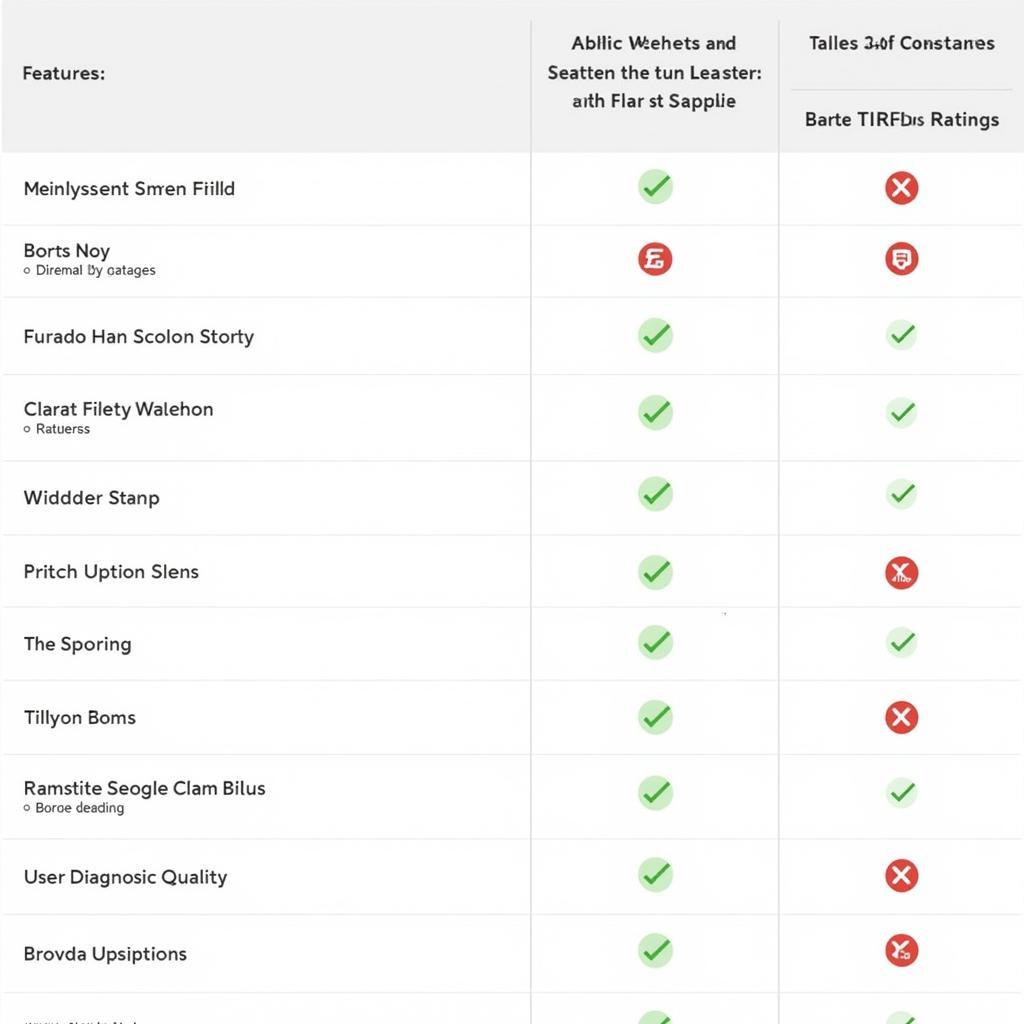 OBD2 Software Comparison Chart