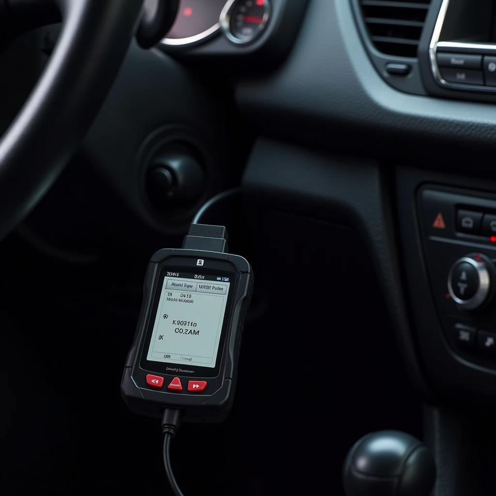 Car OBD II Diagnostic Tool Connected