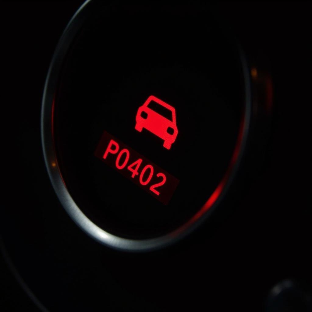 Car Dashboard Showing P0402 Code