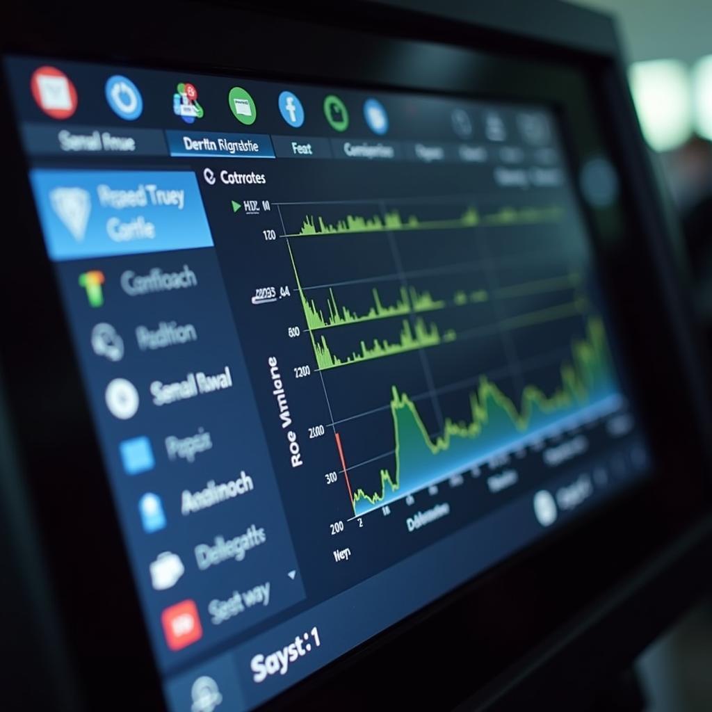 Close-up of the CF-19 screen displaying car diagnostic software