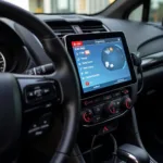 Car Diagnostic Tool Connected to Airbag System