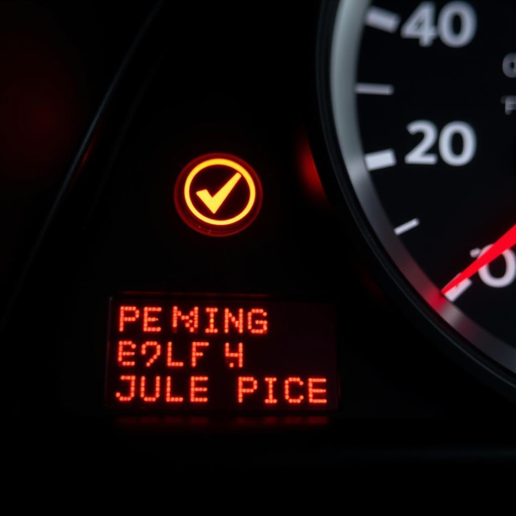 Car Dashboard Showing Pending Fault Code