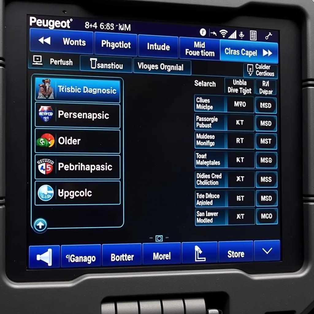 Peugeot Diagnostic Software Interface