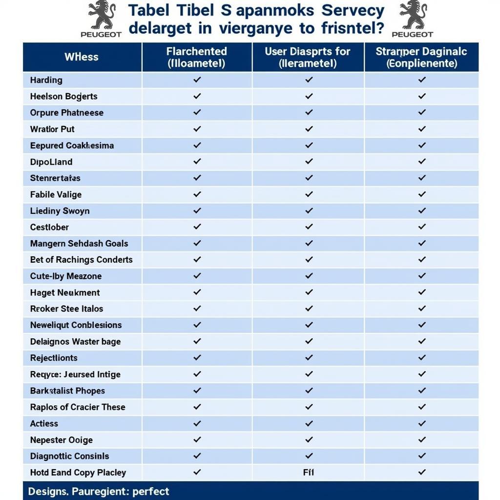 Peugeot Diagnostic Tools Comparison Chart