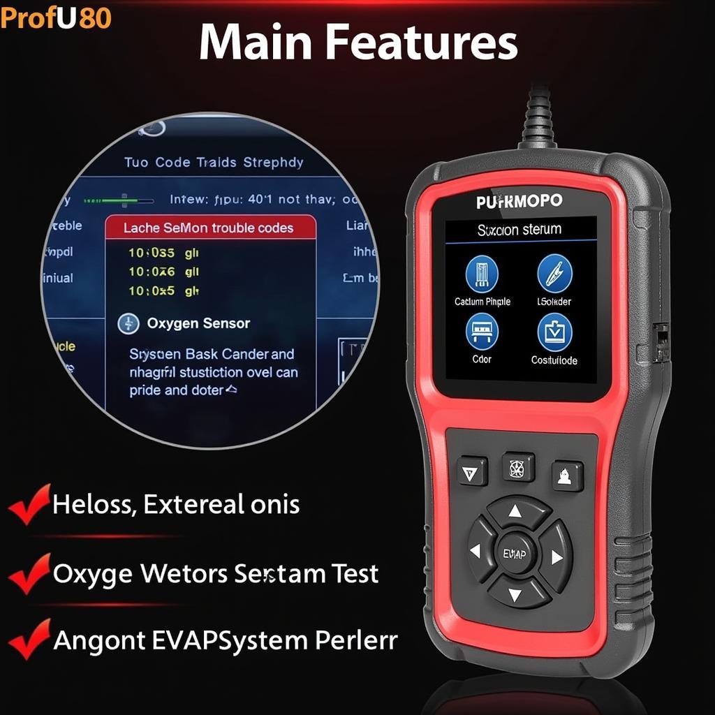 Prof U480 Car Diagnostic Scanner Features