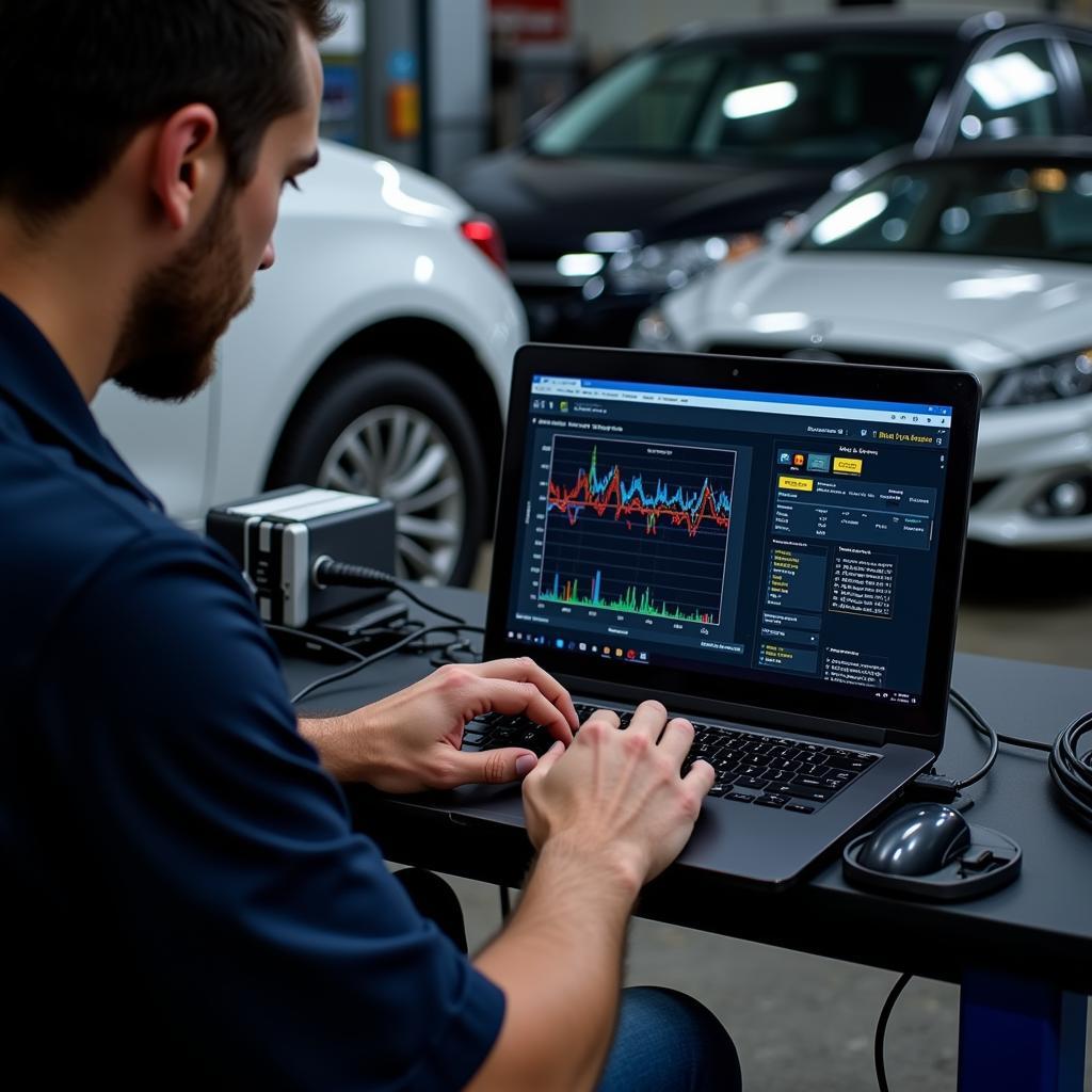 Professional Car Diagnostic Software in Use