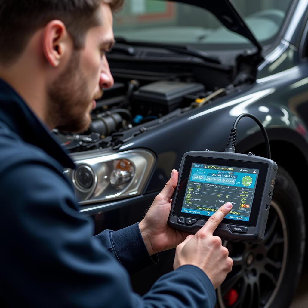 Professional Diagnostic Scanner in Use