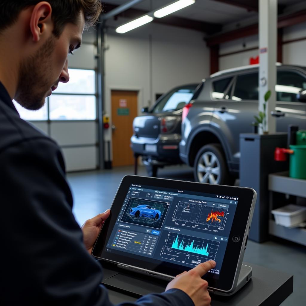 Mechanic Using Diagnostic Software