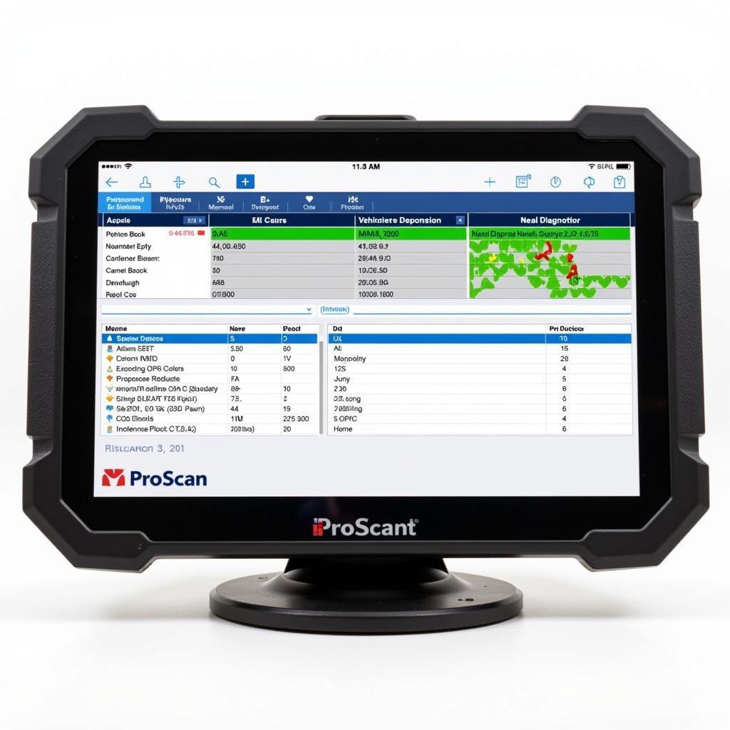 ProScan V580 displaying a diagnostic report