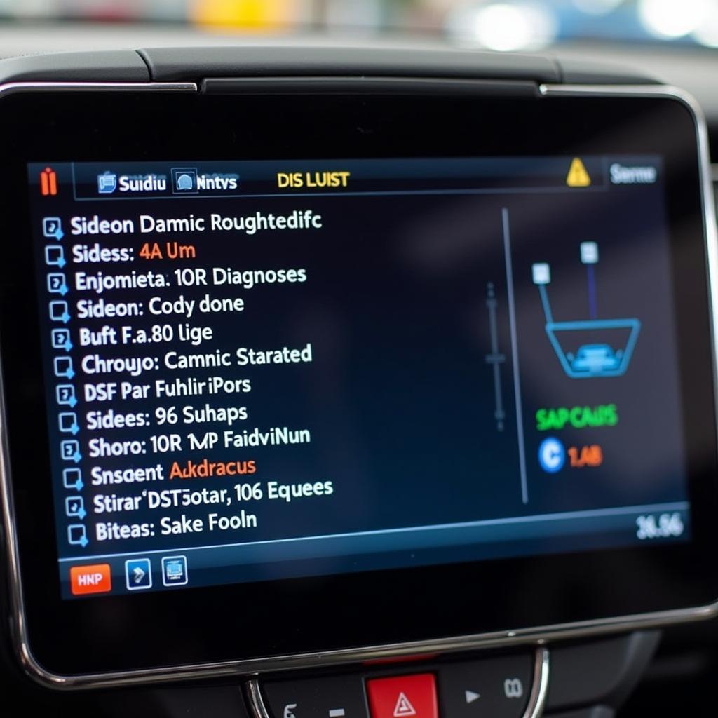 Car diagnostic tool displaying error codes