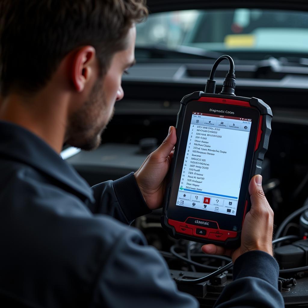 Mechanic Reading Trouble Codes