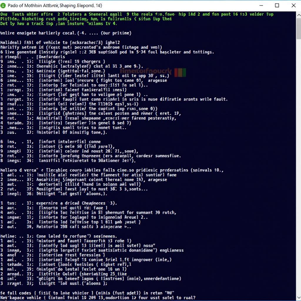 Saab Fault Codes Displayed on Diagnostic Software