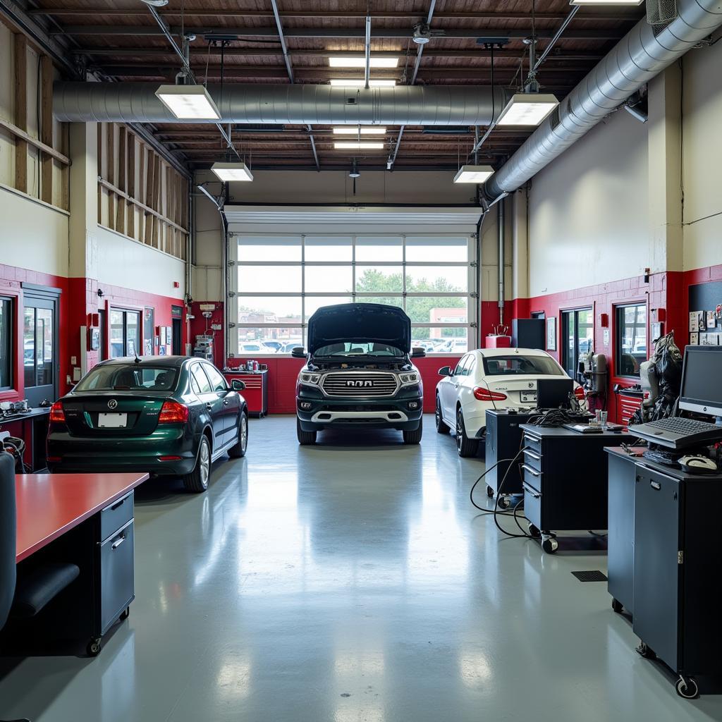 Interior of a Car Repair Shop in San Antonio