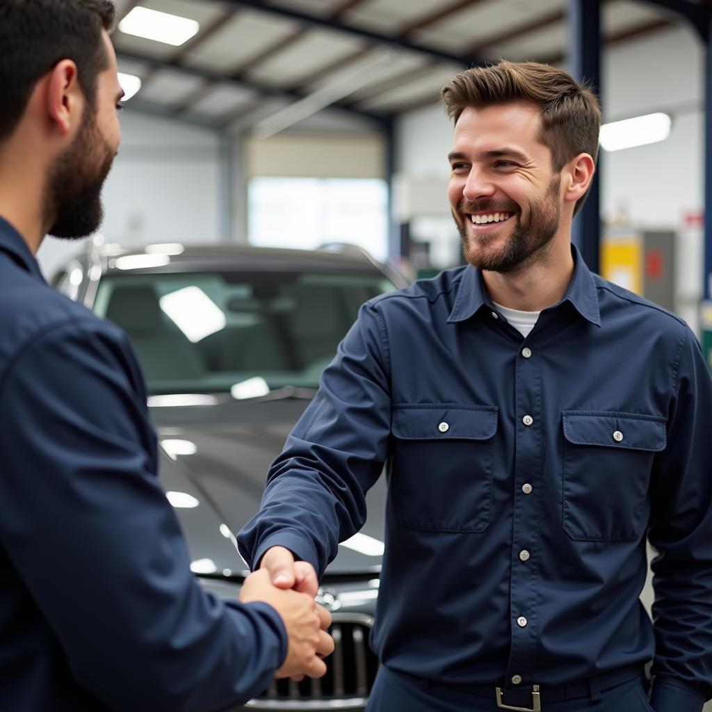 Satisfied Customer Receiving Car Keys