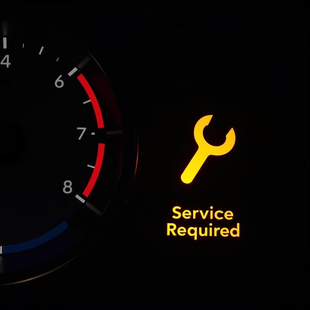 Car dashboard displaying service insignia