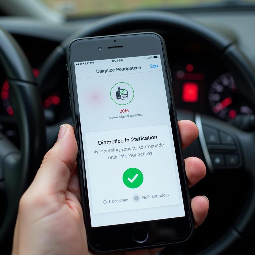 Smartphone displaying a car diagnostic app