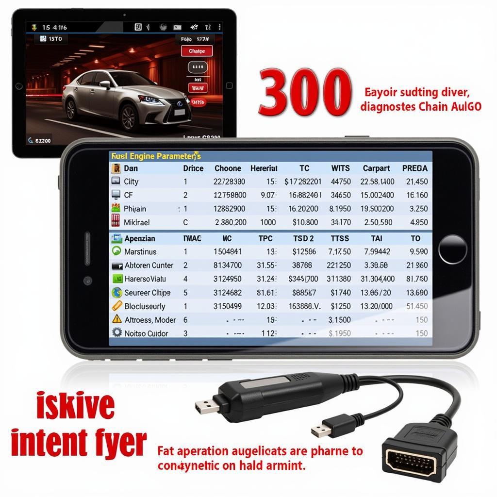 Smartphone Displaying Car Diagnostics Data from ELM327