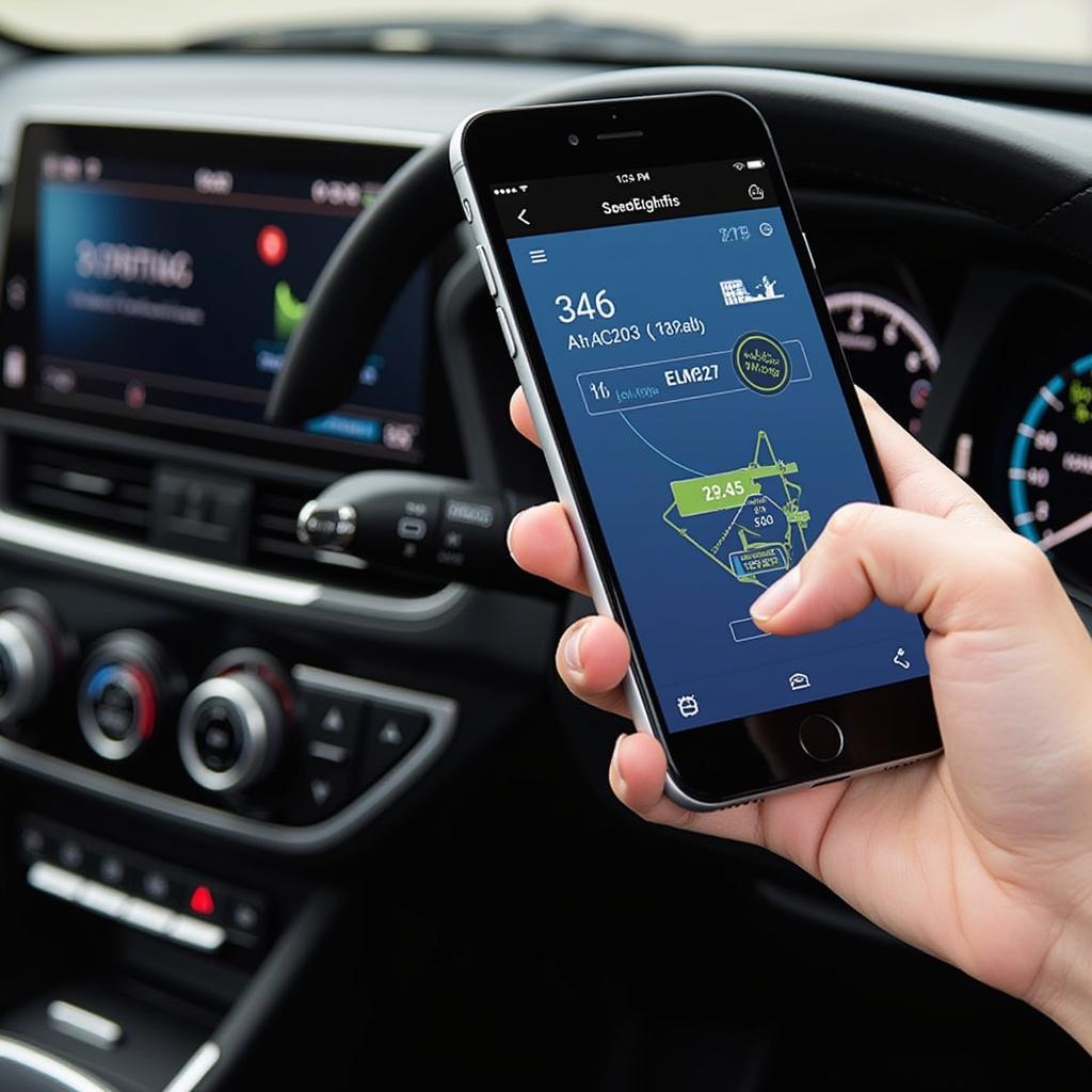 Smartphone Displaying Car Diagnostics on ELM327 App