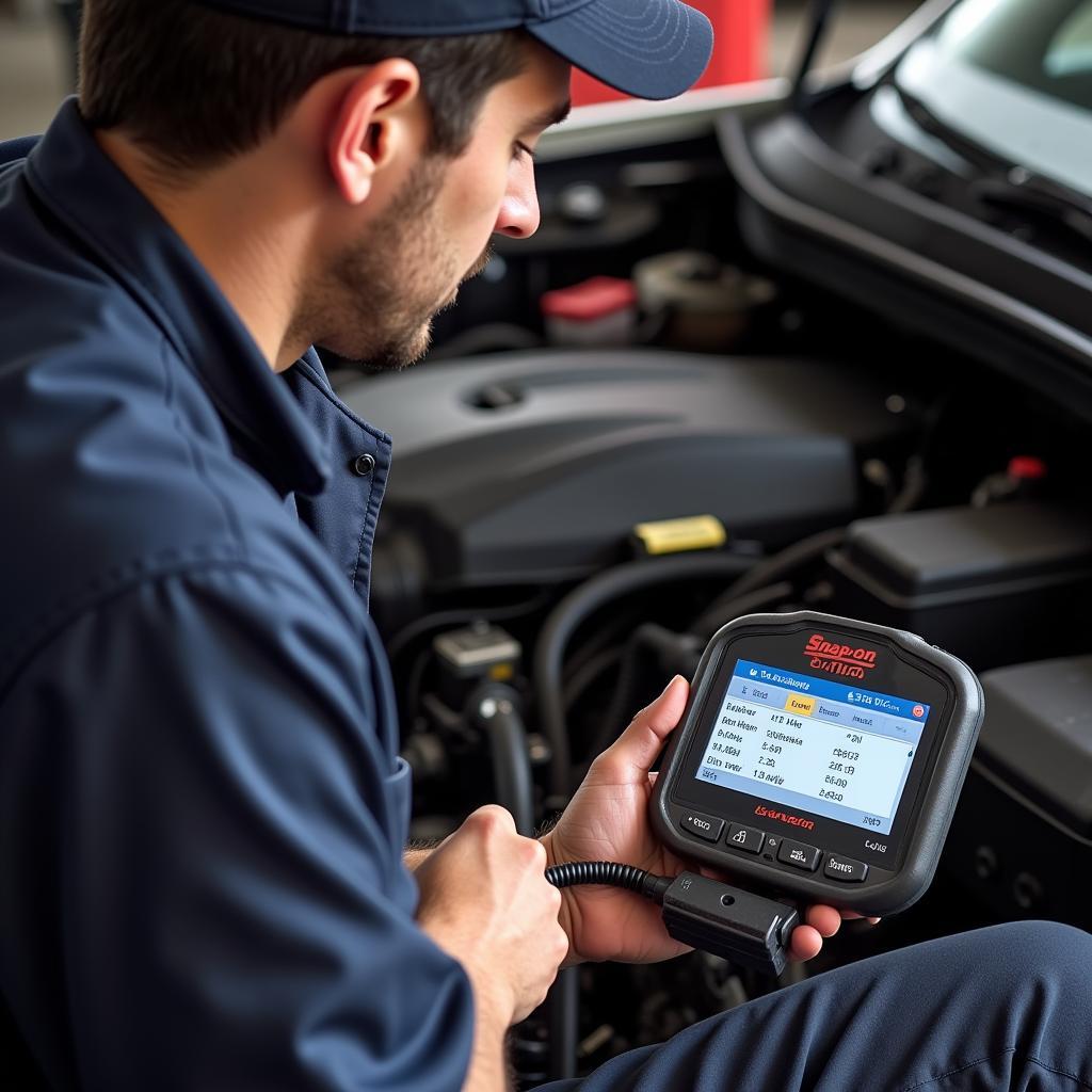 Snap-on Ethos Diagnostic Scanner in Use