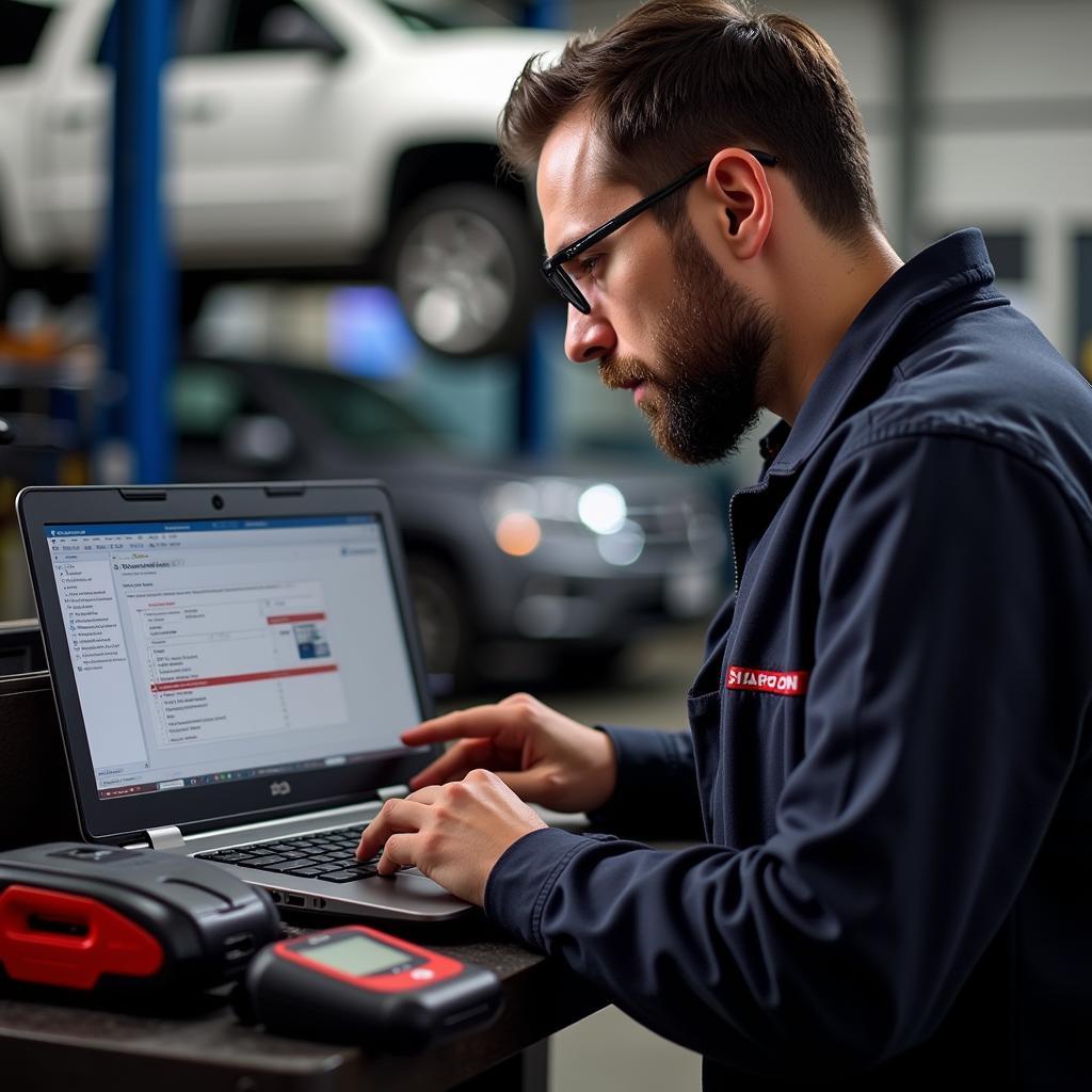 Updating Snapon diagnostic software on a laptop