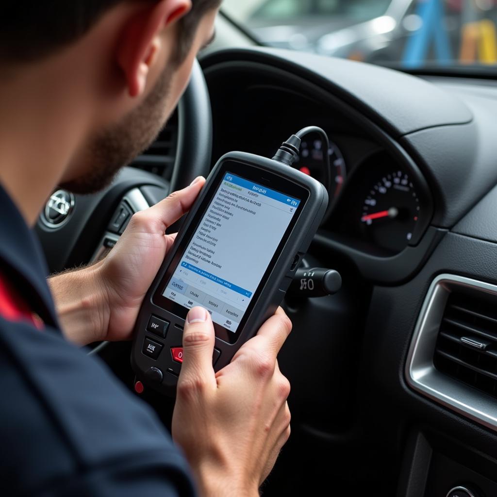 Snaps Car Diagnostic Tool In Use