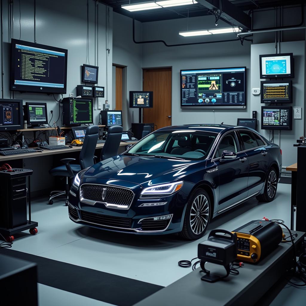 Specialized Car Diagnostic Tools in a Lincoln Service Center