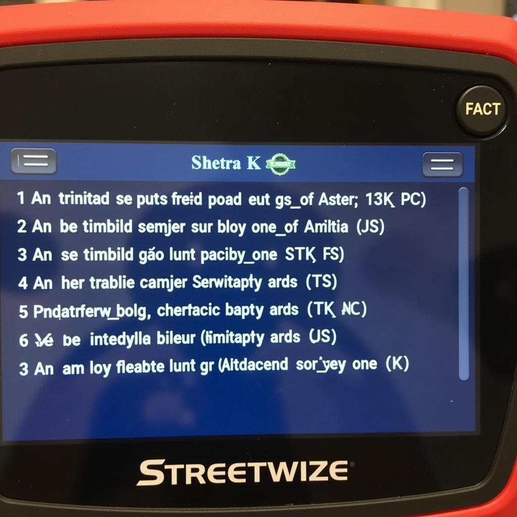 Display of fault codes on a Streetwize car diagnostic tool connected to an Astra K