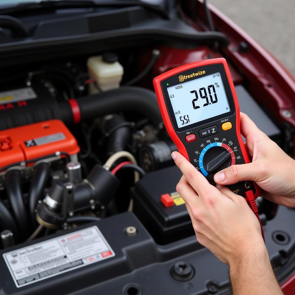 Streetwize Multimeter in Use