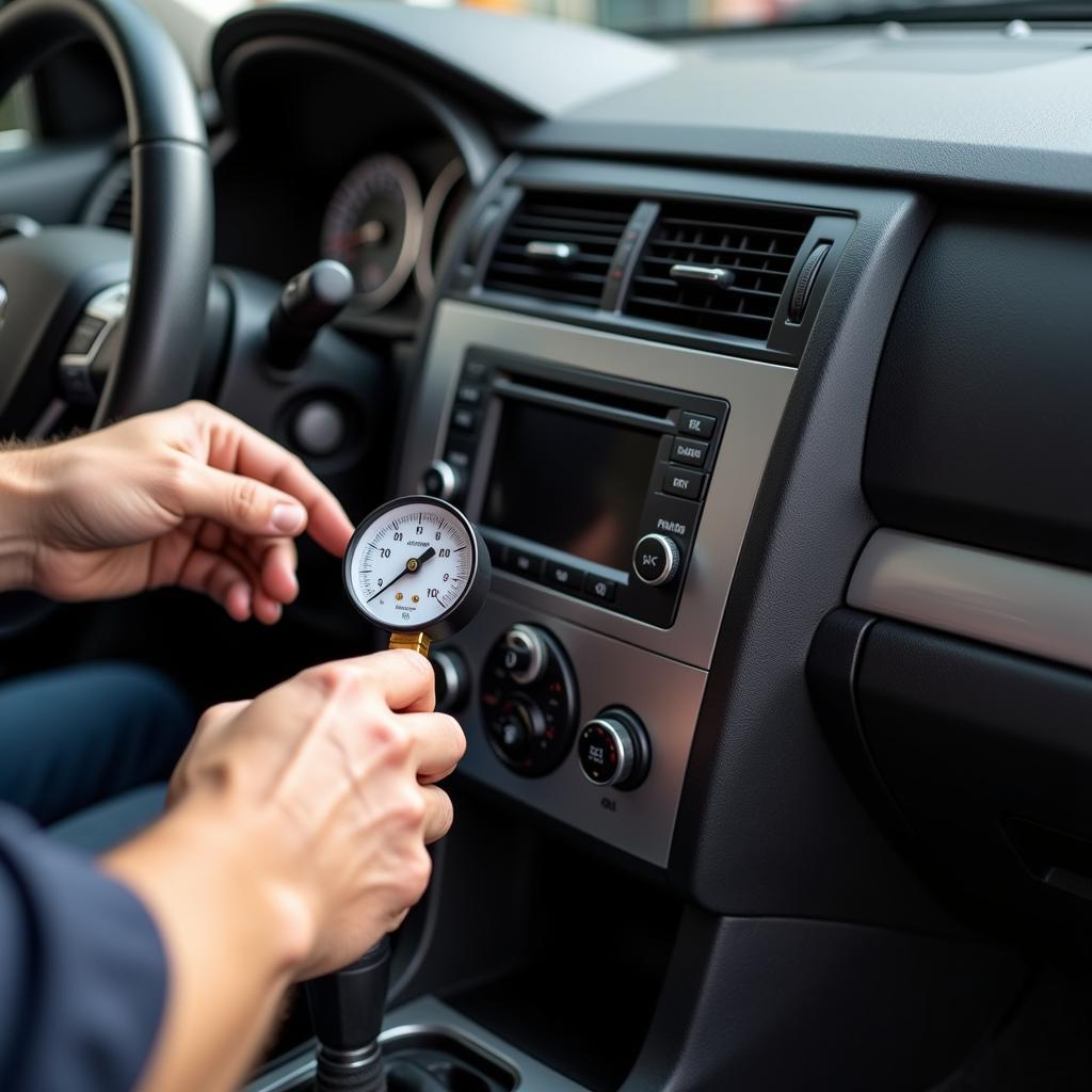 Technician Performing AC Diagnostic