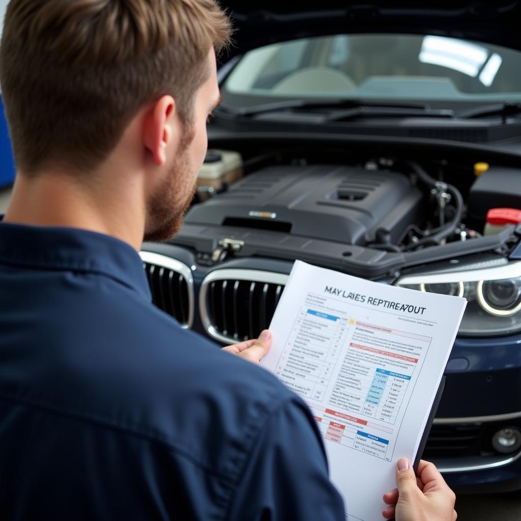 Telford Mechanic Reviewing Diagnostics Report