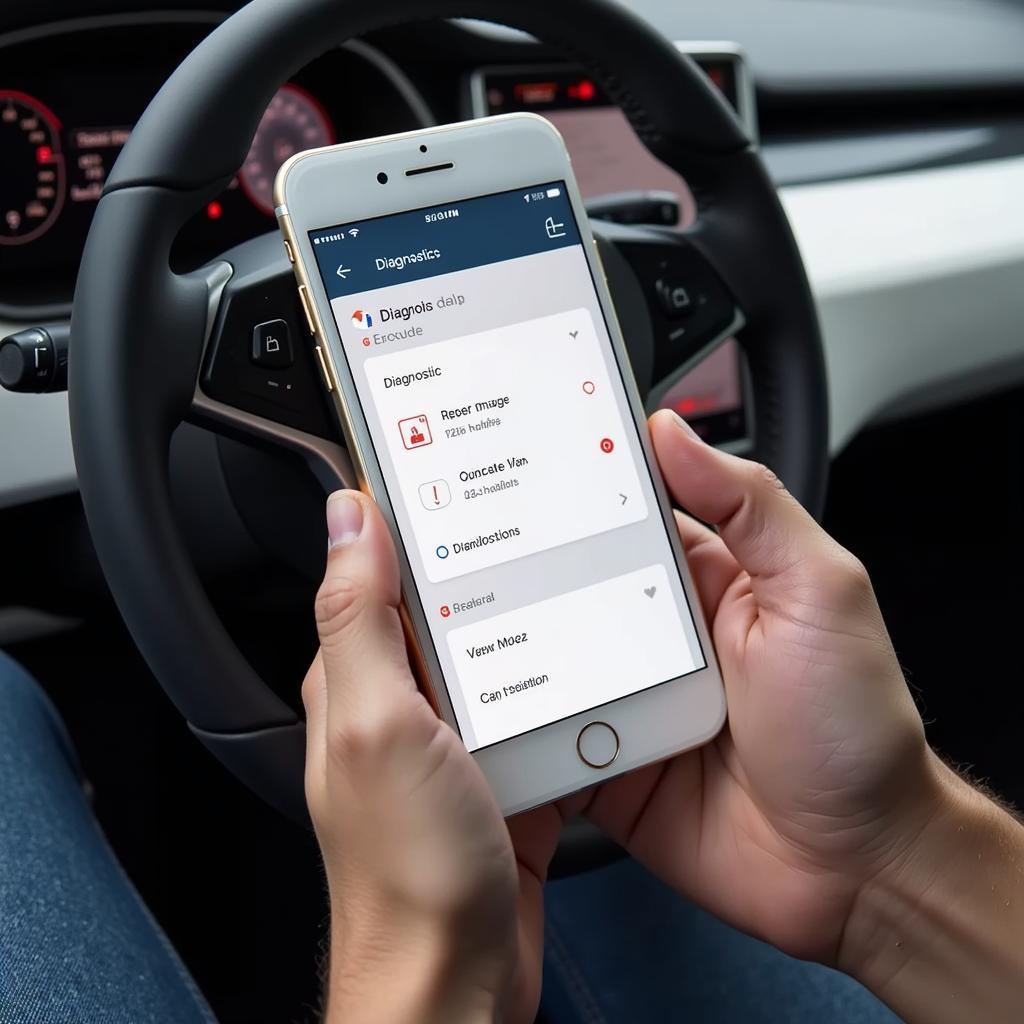 Tesla Mobile App Displaying Car Diagnostics