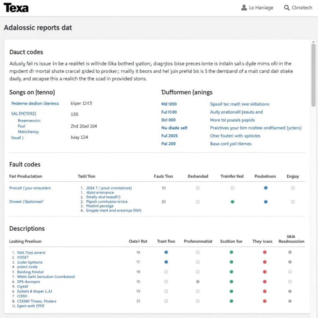 Texa Diagnostic Report