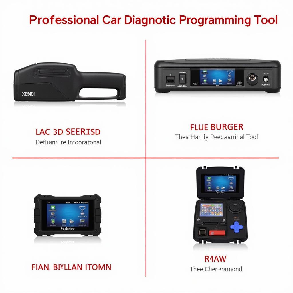 A selection of various professional car diagnostic programming tools