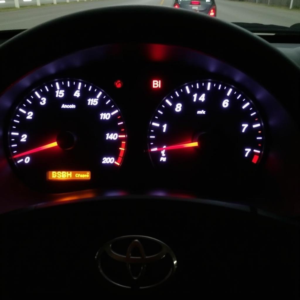 Toyota MR2 MK3 Dashboard with Illuminated Check Engine Light