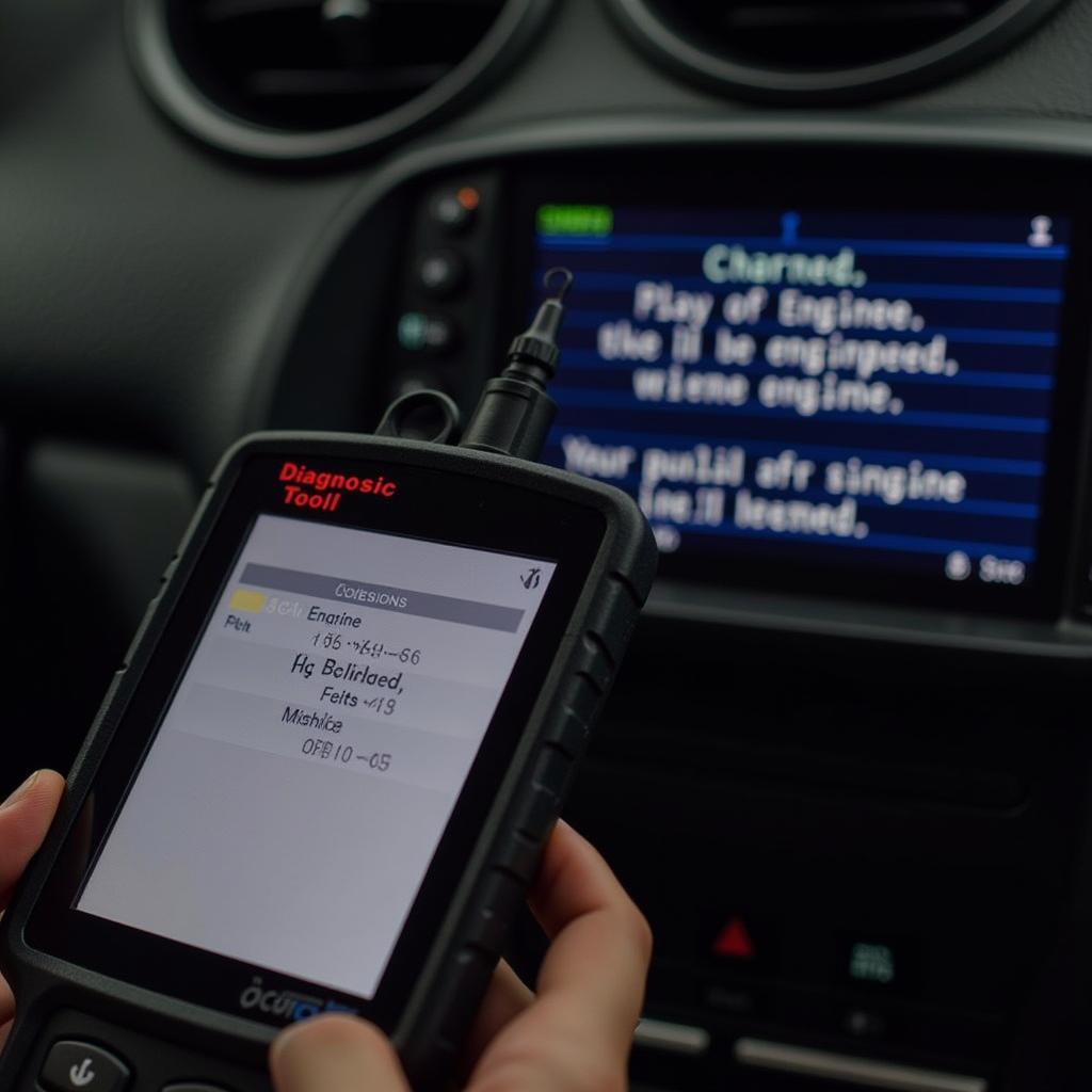 Car Diagnostic Tool Displaying Engine Code